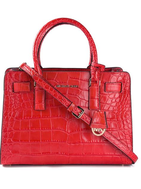 michael kors red alligator purse.